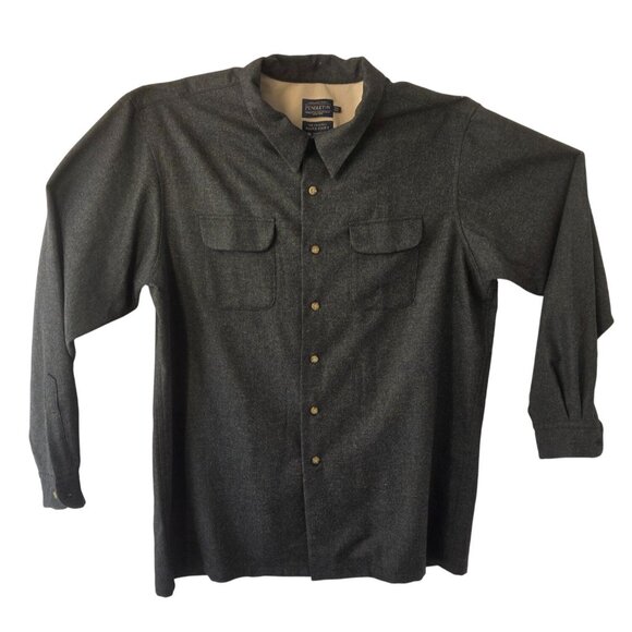 Pendleton Board Shirt Mens Tall XXXL Ombre Wool Blnd Brown Blue VTG Style NWOT - Picture 1 of 6